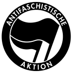 Antifa logo black only with white outline
