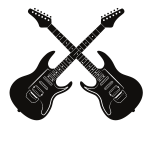 Electric guitars silhouette