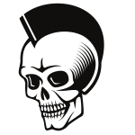 Mohawk hairstyle skull