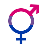 Bisexual pride male female overlapping symbol