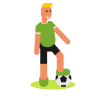 Soccer player at the pitch