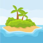 Tropical island with trees