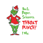 Grinch Rock Paper Scissors Throat Punch I Win, Svg Png Dxf Eps Designs Download