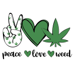 Peace Love Weed, Marijuana SVG PNG DXF EPS Cricut Files