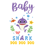 Purple Baby Shark Doo Doo Doo, Cutting File Svg