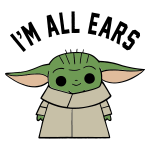 Im All Ears Free Baby Yoda Svg