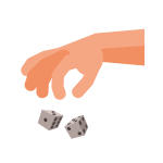 Hand with dice