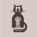 A brown cat cartoon clip art