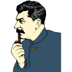 Joseph Stalin smokes a pipe