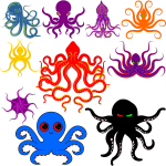 Ten octopuses for children