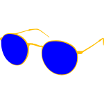 Metal glasses with blue lenses