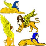 Four sphinxes