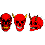 Three red skulls