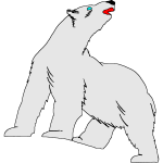 A female polar bear calls for her cubs