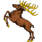 Deer with golden antlers and hooves
