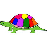 A turtle that played a little too much with crayons?