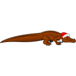 Crocodile as Santa Claus