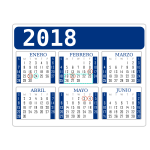 Calendar 2018 six months