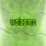 Green background with text Welcome
