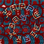 Kaleidoscope pattern with text