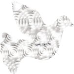 Dove silhouette with abstract pattern