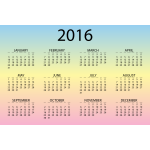 2016 Calendar Pastel