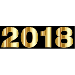 2018 Happy New Year Black Font Free SVG