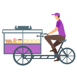 Bread Seller with cycle cart