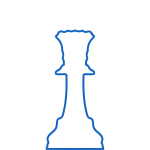 Outlined chess piece symbol