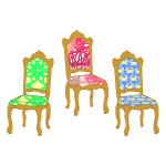 Colorful decorative chairs