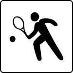 Vector image of tennis facilities available sign