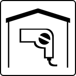 Hotel room with hair dryer icon vector image