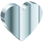 3D Heart Of Silver