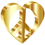 3D Peace Heart Mark II Gold