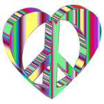 3D Peace Heart Mark II Psychedelic No Background
