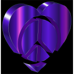 3D Peace Heart Sapphire