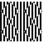 3D optical illusion with black and white stripes vector illustration
