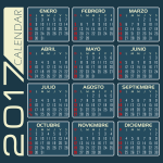 Blue 2017 calendar