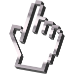 3D grayscale hand cursor