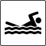 Vector clip art of swimming facilities available sign