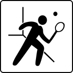 Vector illustration of squash facilities available sign