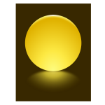 4 Yellow Sphere Blurred Reflection