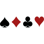 Vector drawing of the four suits in a deck of cards