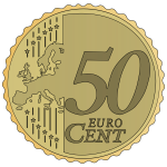 Vector image of 50 euro cent