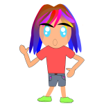Pink and Blue Haired Kid