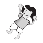 Vector illustration of a girl floating