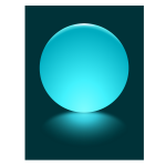 Cyan Sphere Blurred Reflection