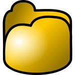 Graphics of shiny yellow file storage folder web icon