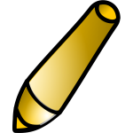 Vector clip art of brown tilted pen