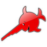 Laughing swordfish vector illustration